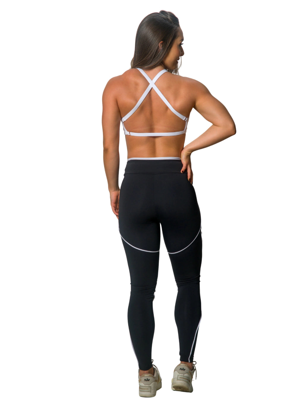 Legging preta c/branco