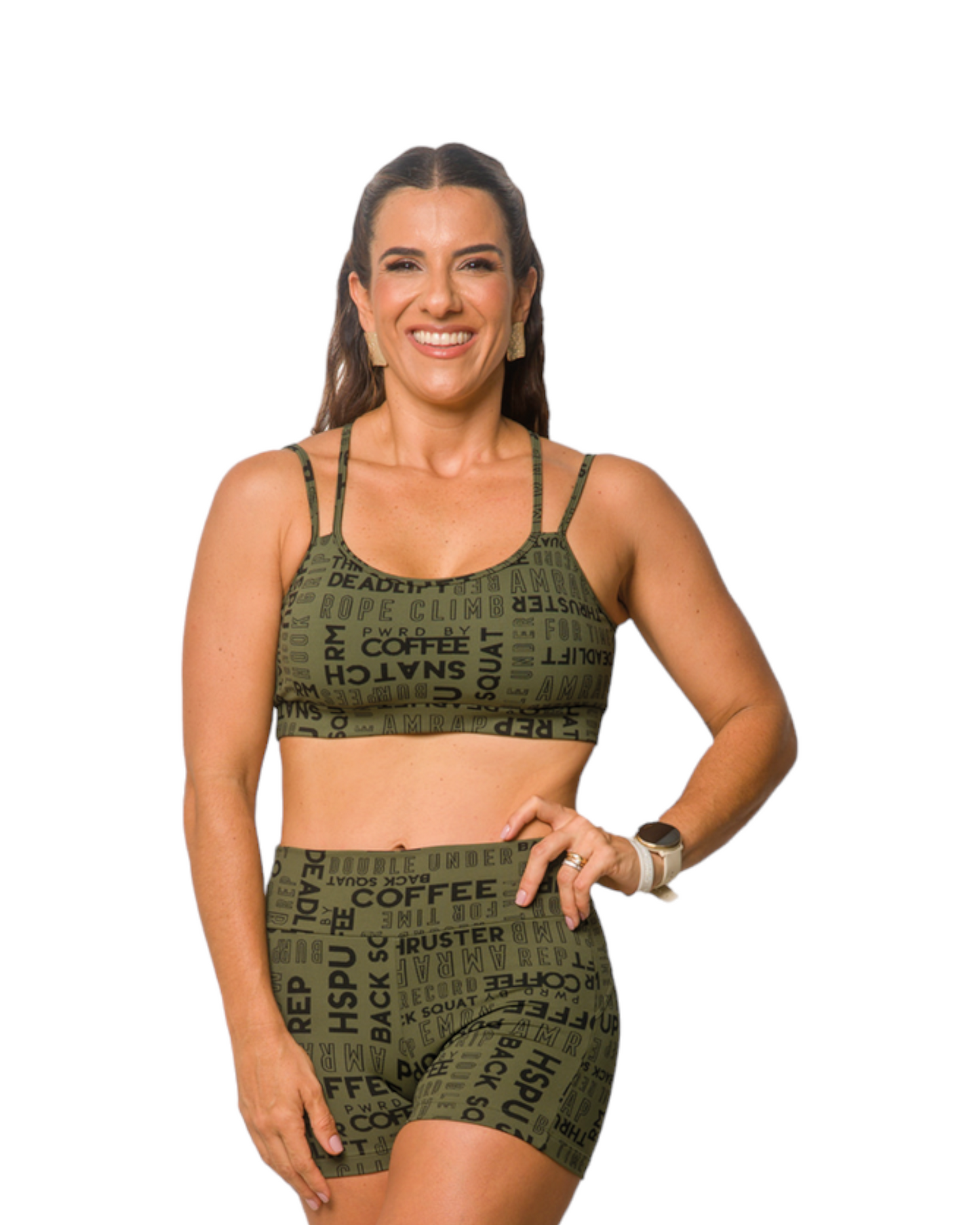 Short Empina Bumbum Workout Verde Militar